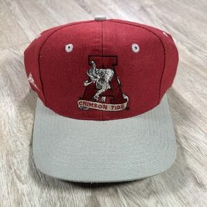 VTG Alabama Crimson Tide Snapback Hat College Apex One Red Blockhead Wool Cap